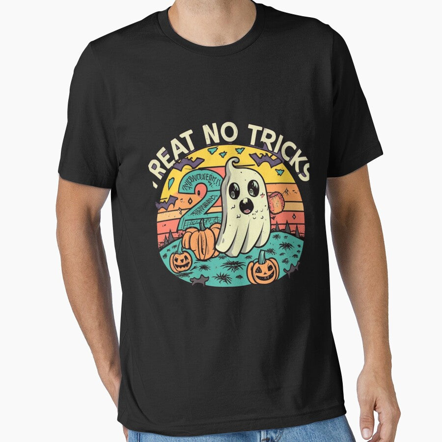 Trick and Treat "Treat no trick" Halloween Ghost, Spooky cute Ghost, Fall Autumn Design by MorielleKC