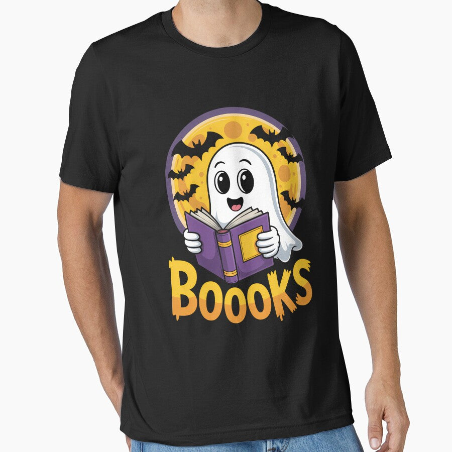 Ghost Reading Halloween Bookworm Librarian Book by aidenpier