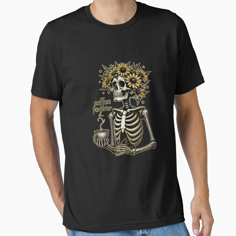 Skeleton and coffe Drink, dead inside, coffee lovers, skeleton drinking, skull coffee by Collagedream