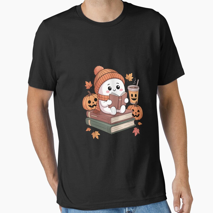 Halloween Ghost Reading Book Lovers Coffee Girl by DeadlockCrew