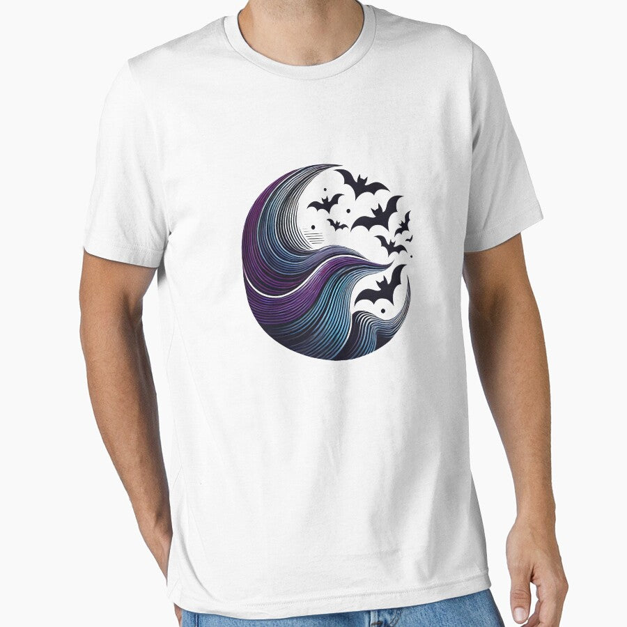 Moonlit Bats in Flight with Mystical Crescent Design by Pattamo1