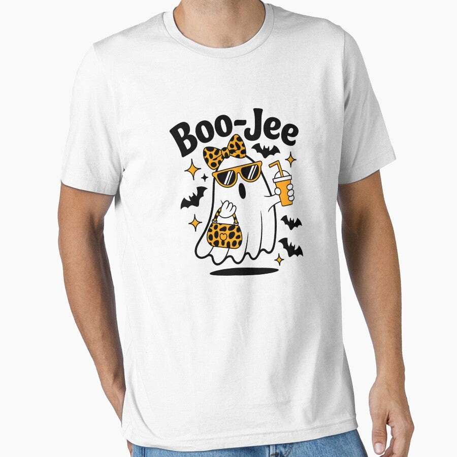 Boo-Jee Ghost – Boujee Halloween Cute Ghost with Leopard Bow by Jaanussar