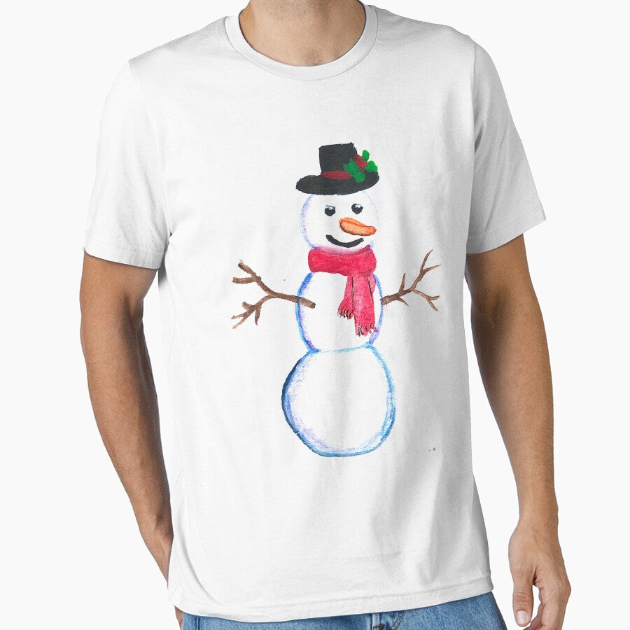 Funny Happy Snowman watercolor pattern by Artbymonika