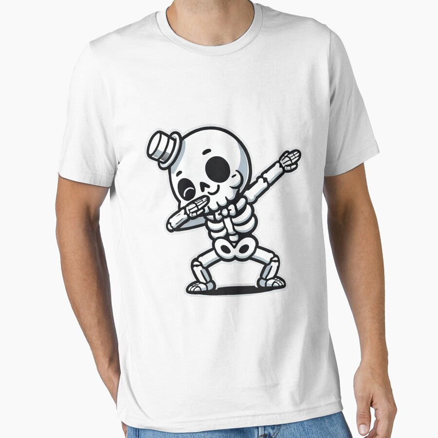 Dabbing Skeleton with Top Hat Cartoon Design by NTTWJIYA