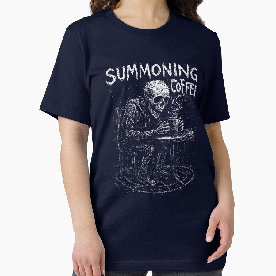 Summoning Coffee Punk Gothic Coffee Addict Skeleton by Vivid Void Apparel