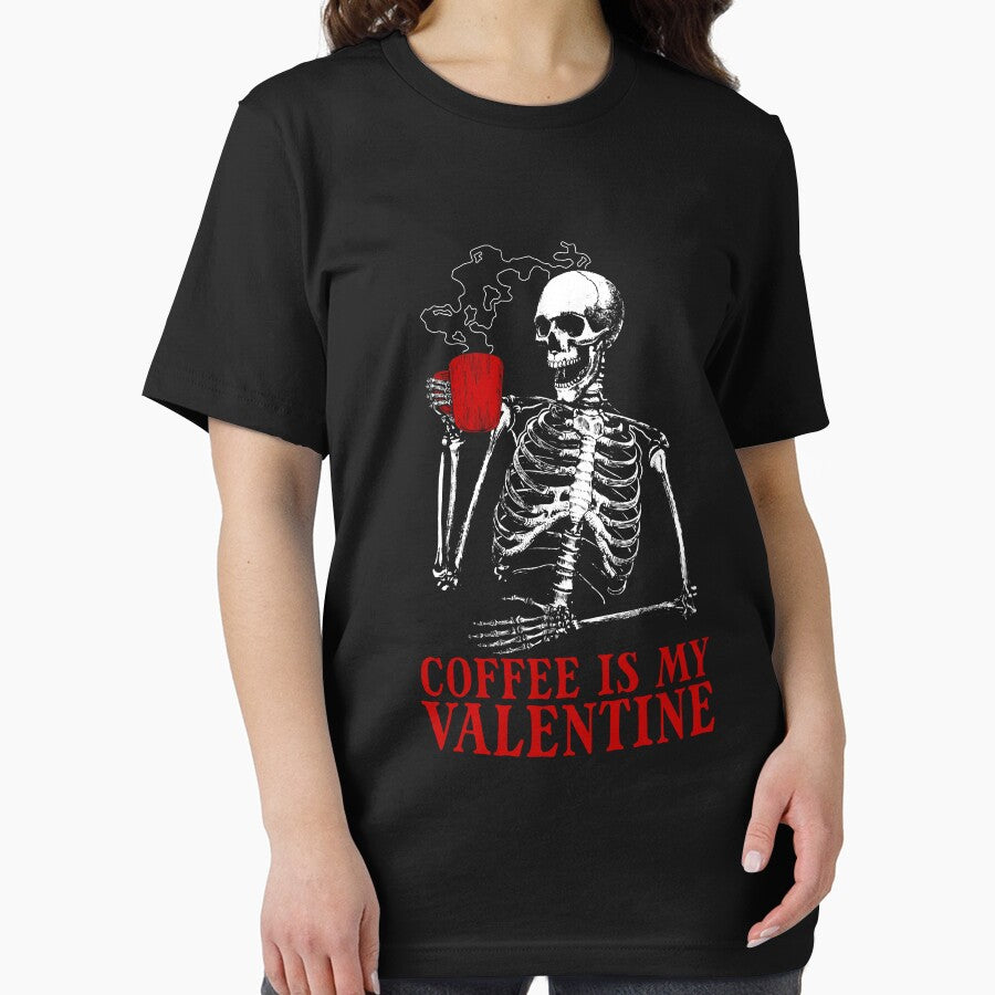 Coffee Is My Valentine Men's Skeleton Drinking Coffee Gear by DynamicDesign