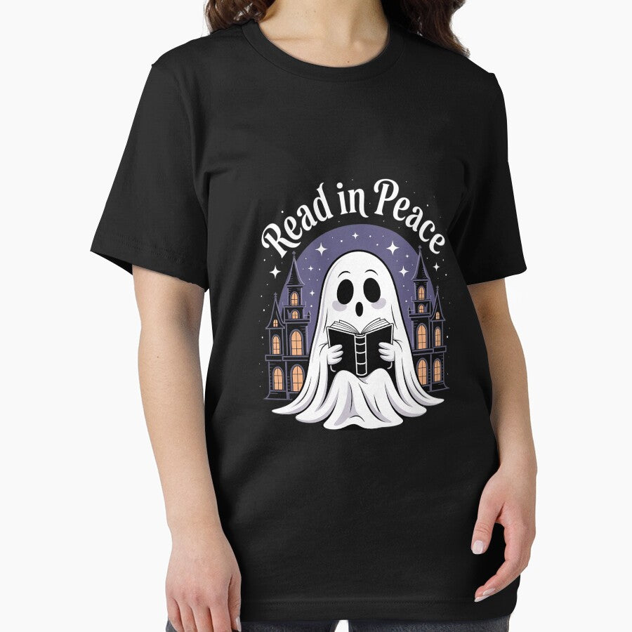 Read in Peace Spooky Boo and Skeleton Book Lovers Halloween by BubblePancake