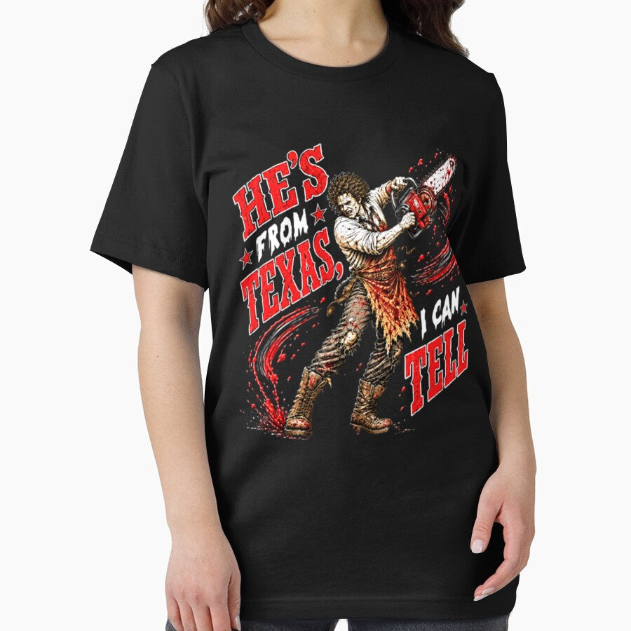 he's From Texas I Can Tell Vintage, Horror Chainsaw Halloween by perkmingStudio