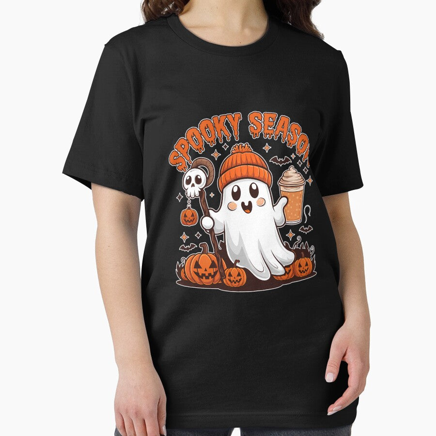 Cute Halloween Ghost Spooky Season Pumpkin Spice Coffee by masterdeer
