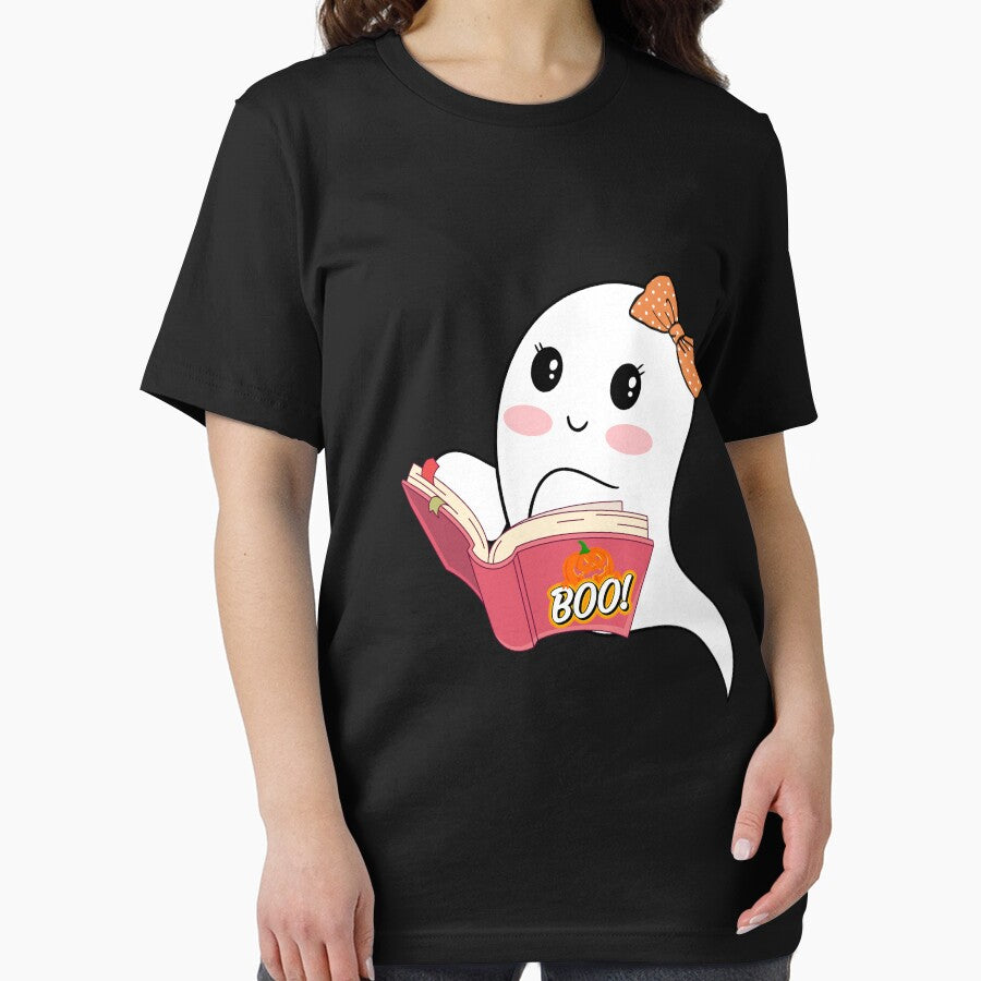 cute ghost book reading  teacher school funny boo by FLOWER--ART