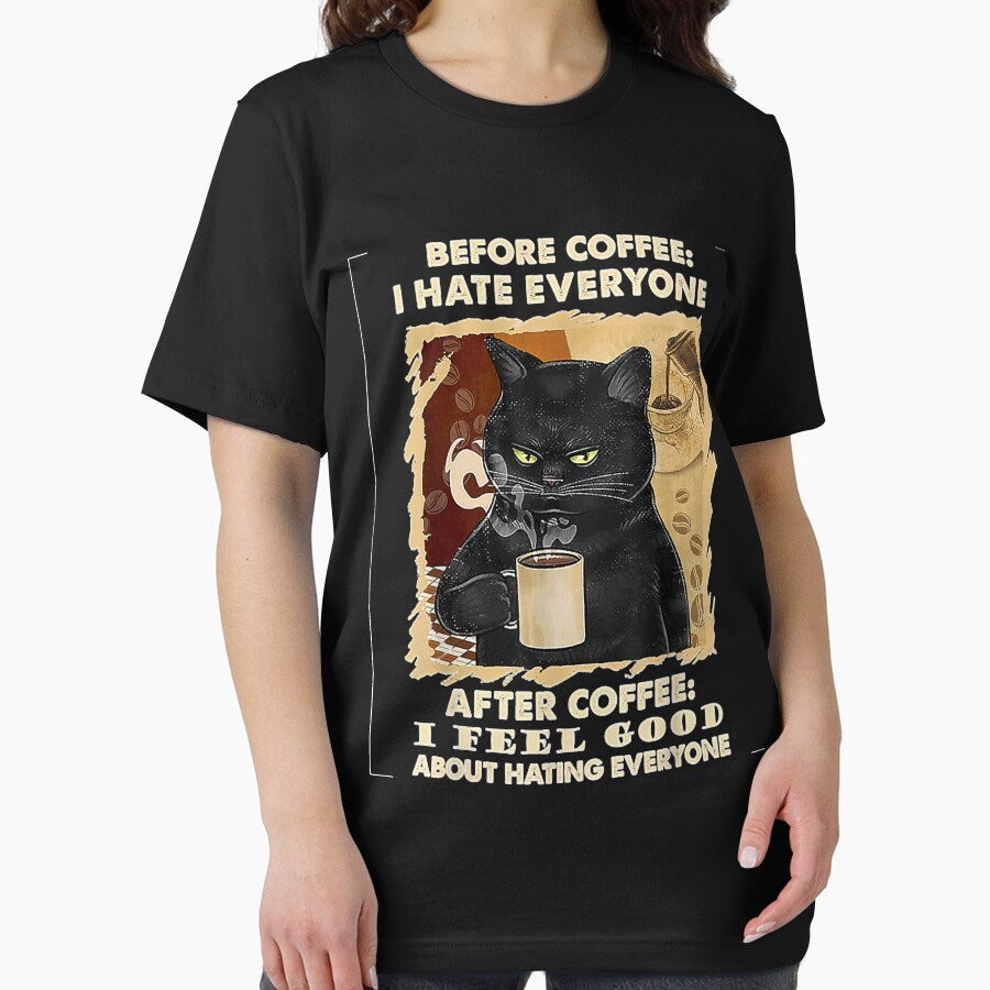 Before Coffee I Hate Everyone After Coffee Black by apigacayn