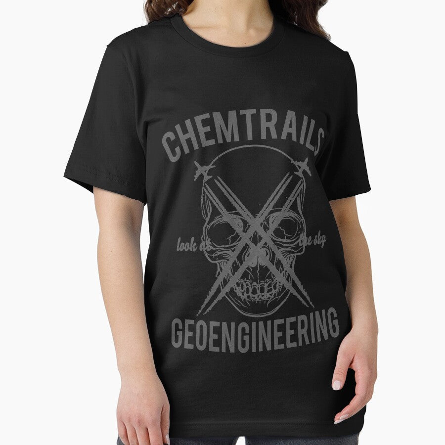 Chemtrails Retro Vintage Distressed Jet & Skull Design by JakeRhodes