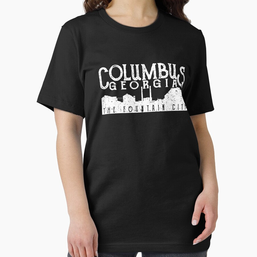 Columbus Georgia Retro Vintage Distressed Skyline Design by JakeRhodes