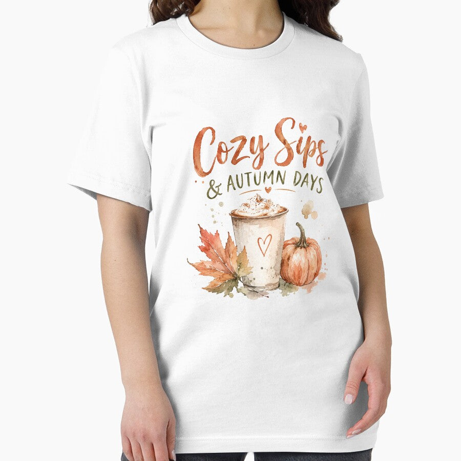 Cozy Sips & Autumn Days – Watercolor Fall Coffee & Pumpkin Design by Verycutethings