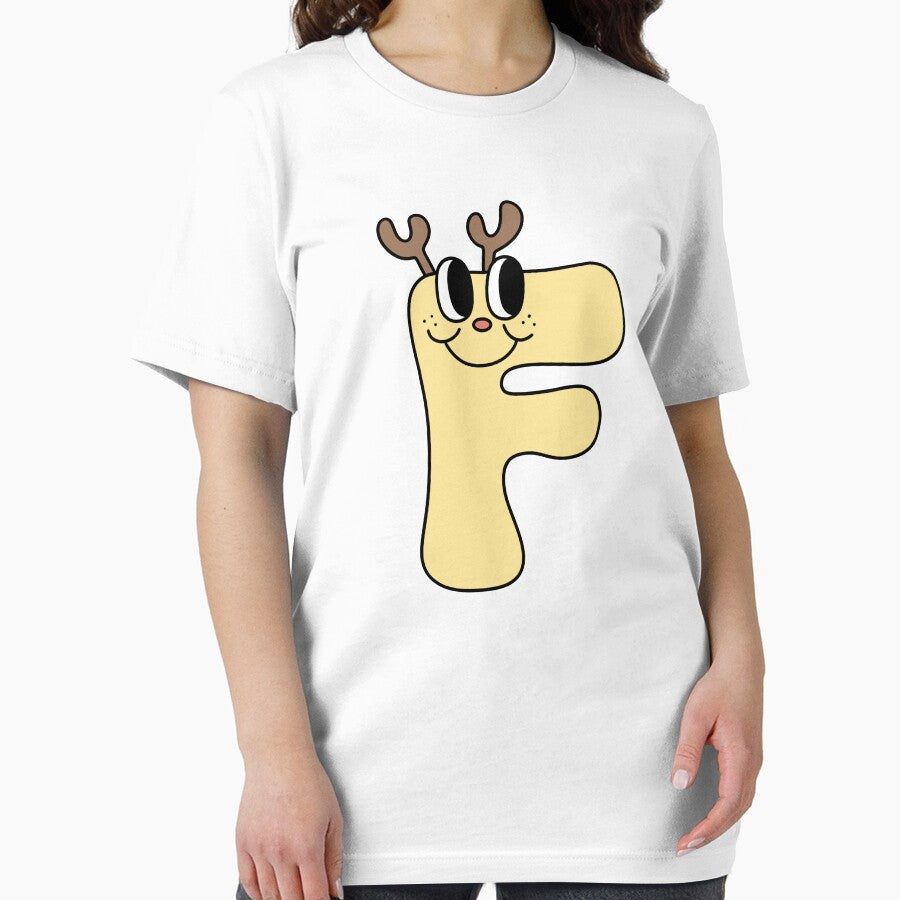 christmas alphabet letter F cute reindeer groovy retro by TNwandesignart