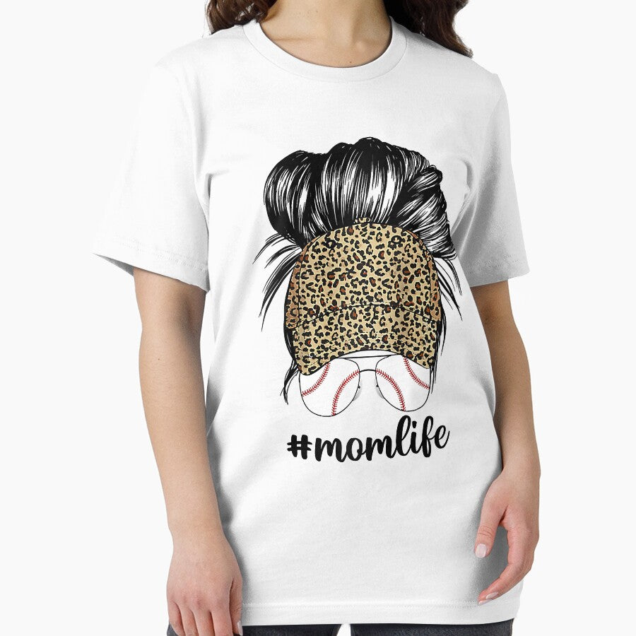 Mom Life Leopard Baseball Cap Messy Bun Mother's Day by Xtjjae