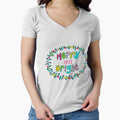 Merry and Bright illustration with colourful lights and baubles by thatsgraphic