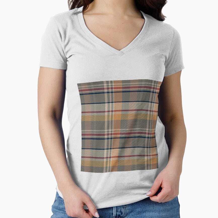 Autumn Aesthetic Iona 1 Hand Drawn Textured Plaid Pattern by GenAumonier