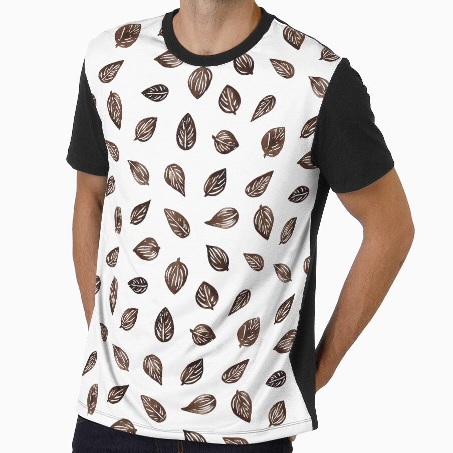 Coffee Colored Leaves Pattern by Matilda Månström