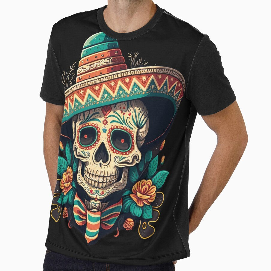 Sugar Skull Art with Sombrero by The-Fox-Hole