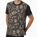 Floral fall themed pattern gold on grey background by The Plotted Plant