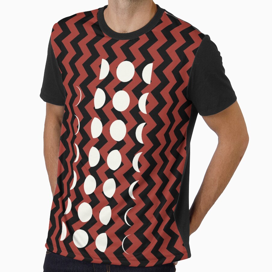 Phases Of The Moon (Red Black Zigzag Pattern) by jezkemp