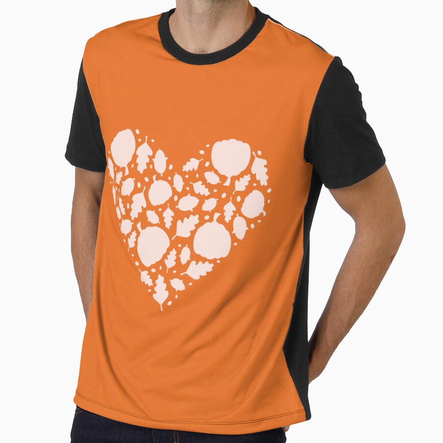 Autumn Heart with Pumpkins, Leaves and Acorns by A-U-Design