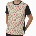 Retro Cute Floral Christmas Pattern in Green and Pink by SamJanner