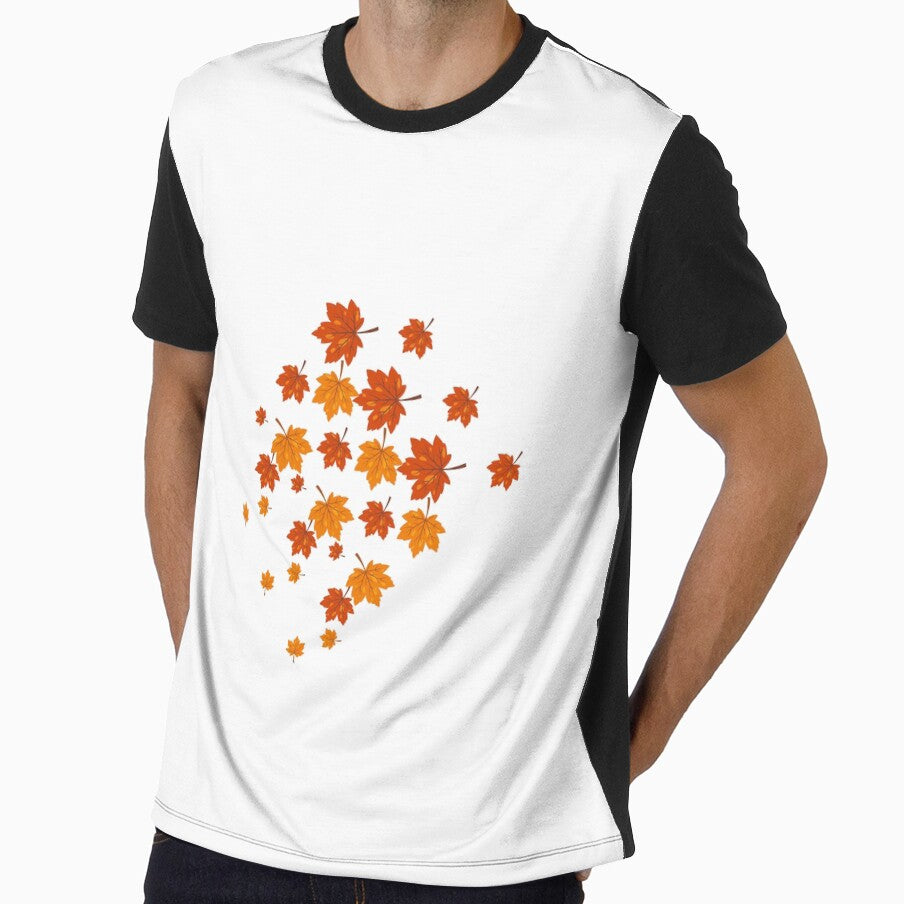 Falling Autumn Maple Leaves Pattern by SolutionsArt