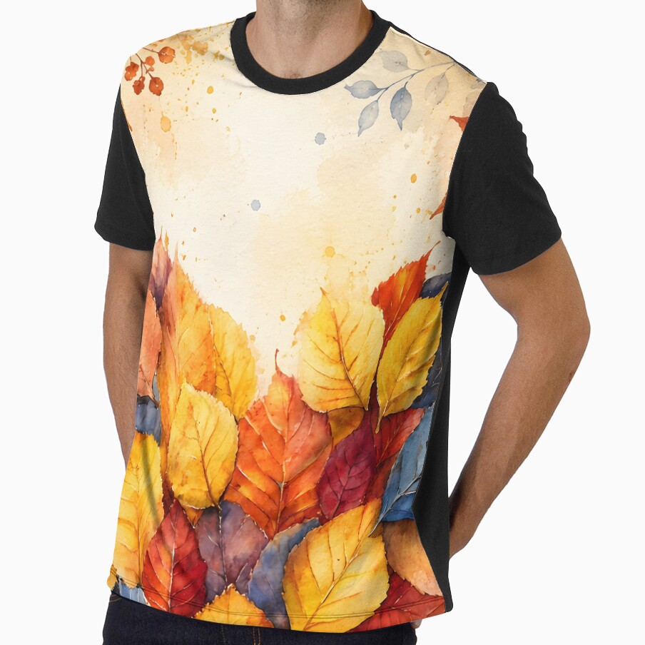 Hearts 47 - Colorful Autumn Leaf Heart Watercolor by NikaNavi
