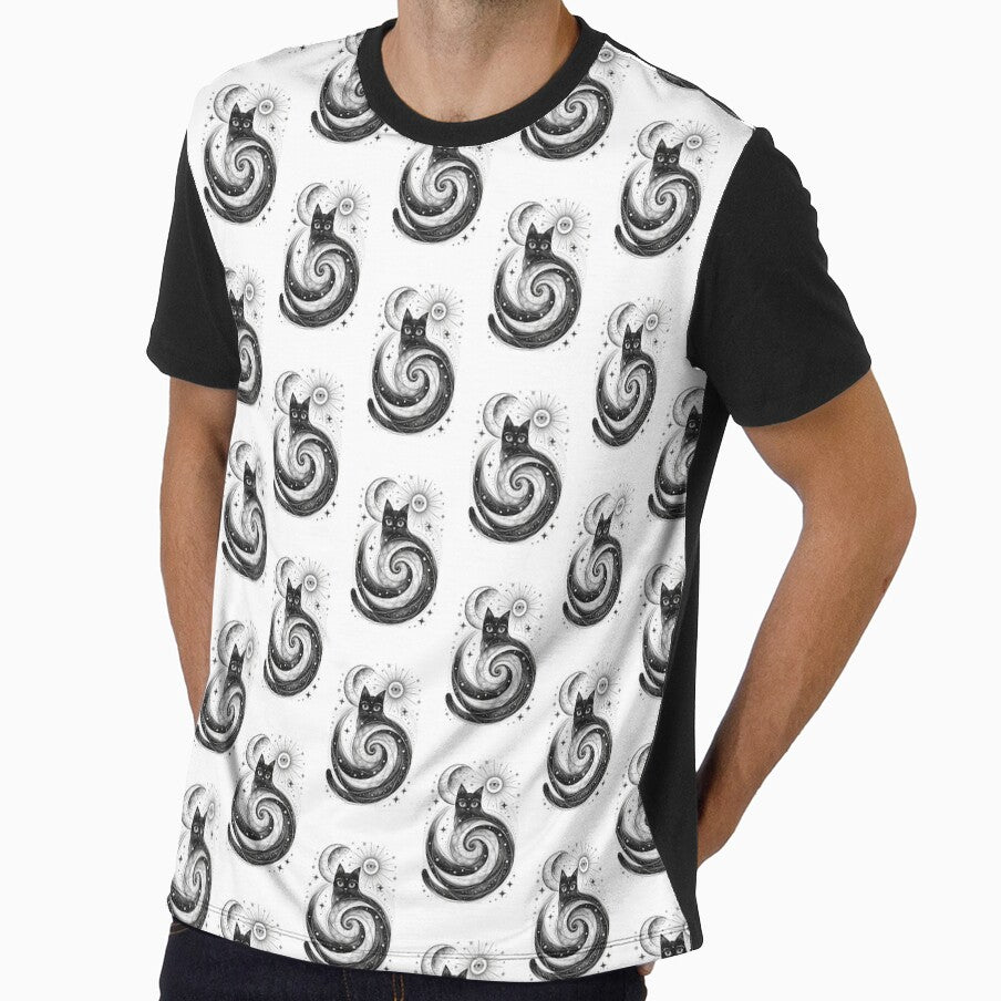 Black Cat Weird Shape | Celestial Moon Sun Stars by scicilysimonee