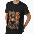 Cute Brown Poodle with Coffee and Fall Leaves Autumn by DienesAngele
