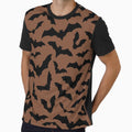 Vampire Flight at Dusk – Bold Spooky Bats Pattern | Brown by Frohyou