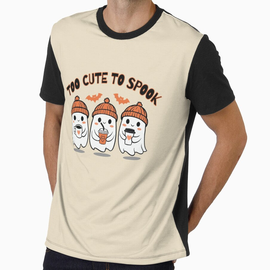 Too Cute to Spook - Halloween Ghosts with Coffee Design by IevaLiART