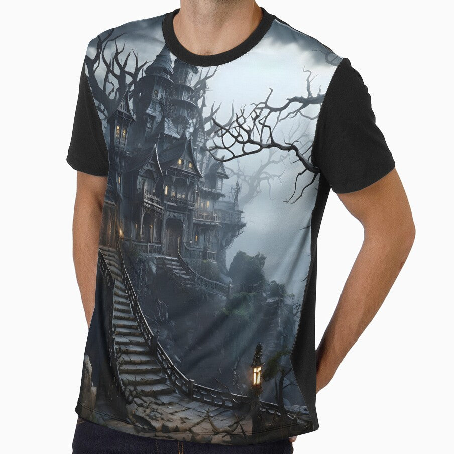 Eerie Halloween Haunted House by ConfettiSkyArt