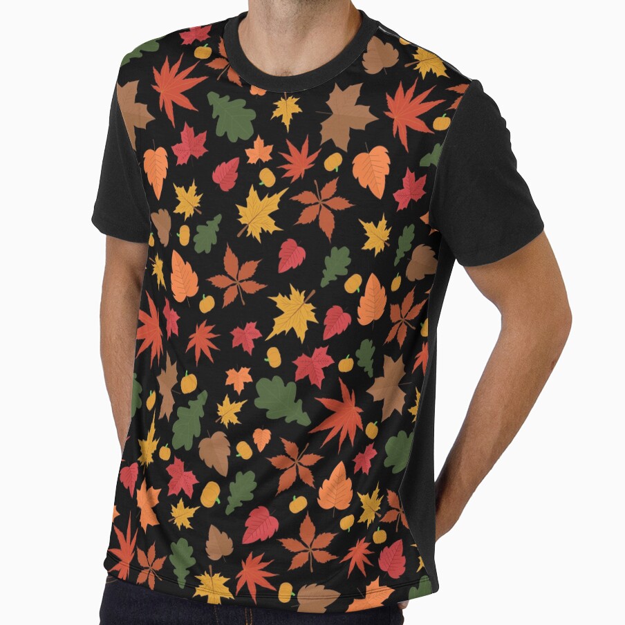 Cozy Autumn Leaves & Pumpkins Fall Pattern by Hallowed Artistry