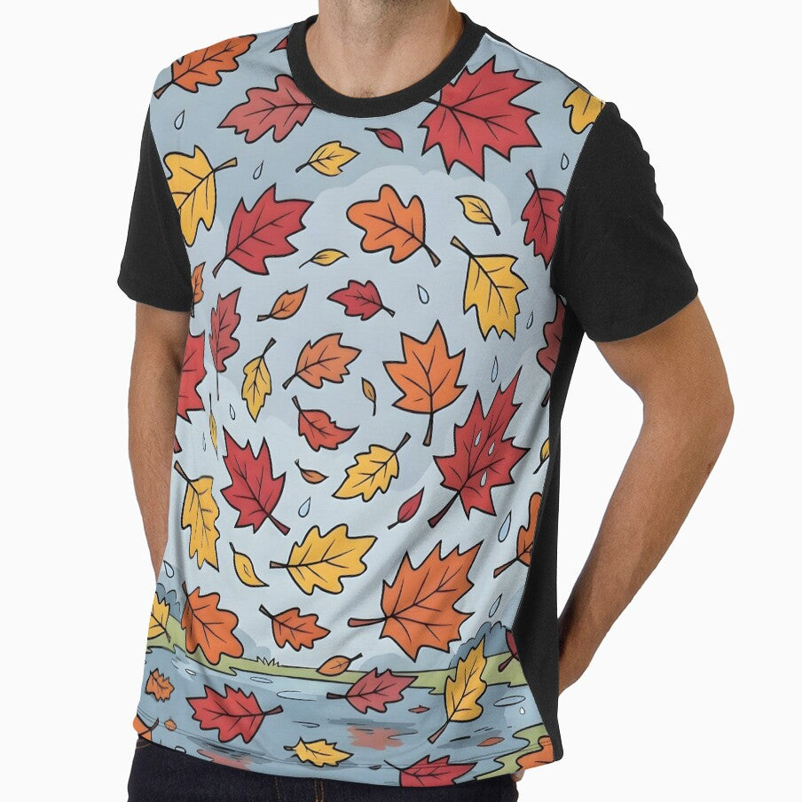 Swirling Autumn Maple Leaves Rainy Fall Day by Herodestroyer