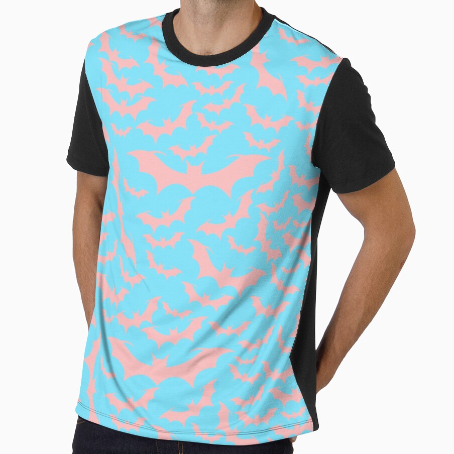 bats pattern blue peach by frauenbrauen