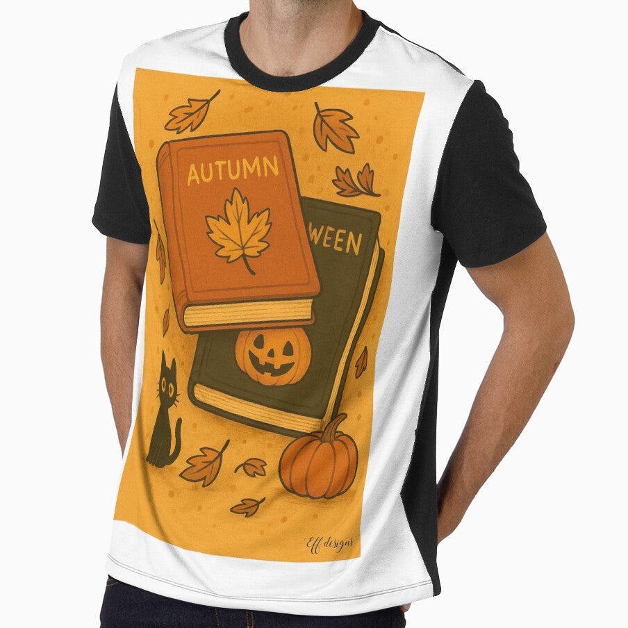 Autumn and Halloween Books Journal | Cozy Cat Pumpkin Fall Aesthetic Notebook by effdesigns