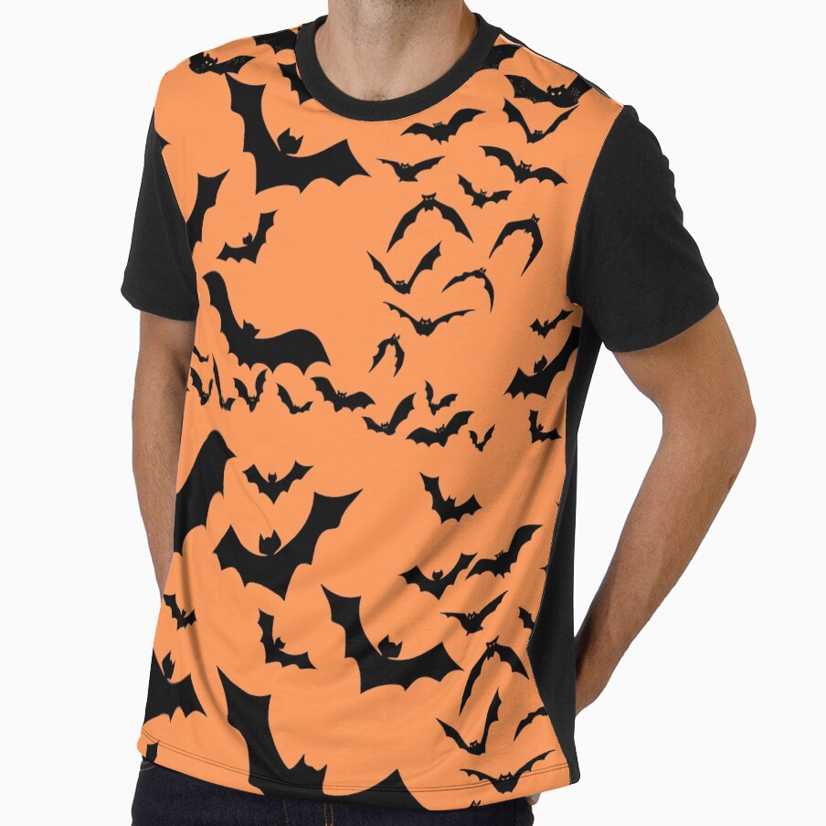 Bats on Orange by iMEGinary-World