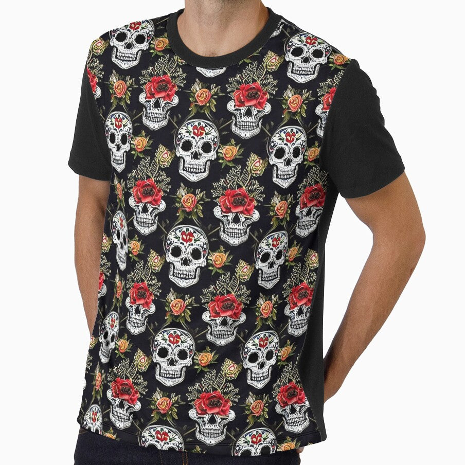 Skull Red Roses by JustSomeArtz