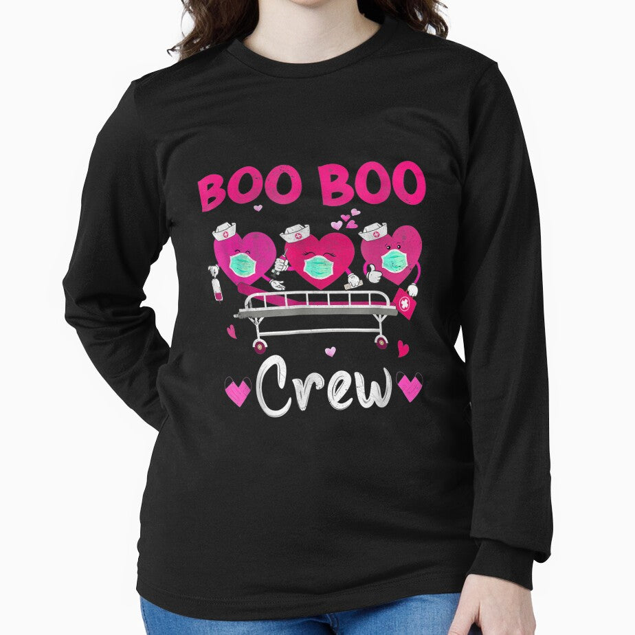 Plaid Boo Boo Crew Valentine's Day Heart Nurse Wearing Mask by bessiey23