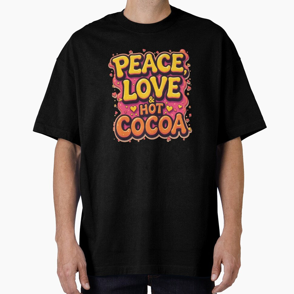 Peace, Love & Hot Cocoa - Cozy Winter Holiday Graphic Design by Design-Pro-21