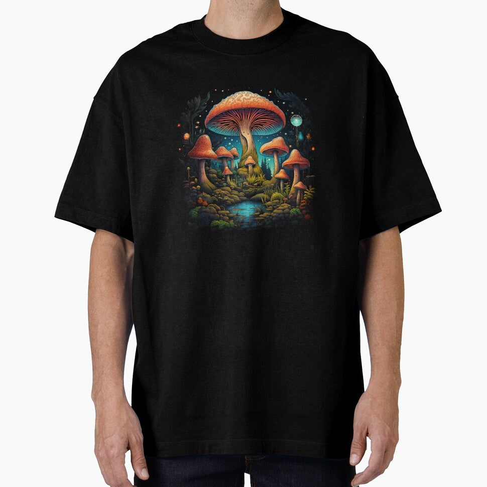 Fantasy psychedelic whimsical magic mushroom forest fungi by OliveAndSnow