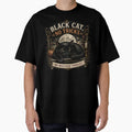 BLACK CAT, NO TRICKS No Mischief Tonight Halloween Gothic Engraving by BernoNickel