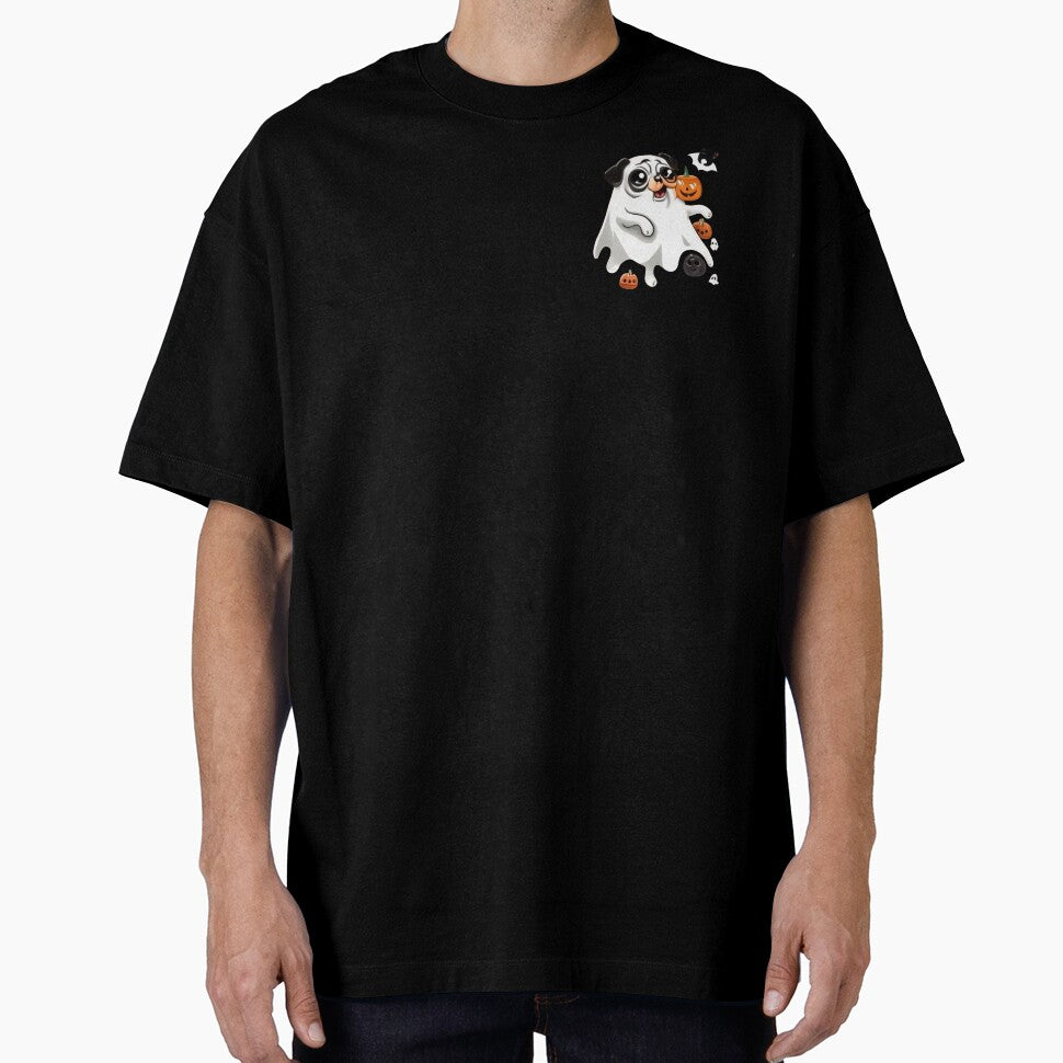 Funny Halloween Cartoon Dog T-Shirt & Stickers – Cute Ghost Dog in Costume, Spooky Fun & Halloween Humor by mouradsb