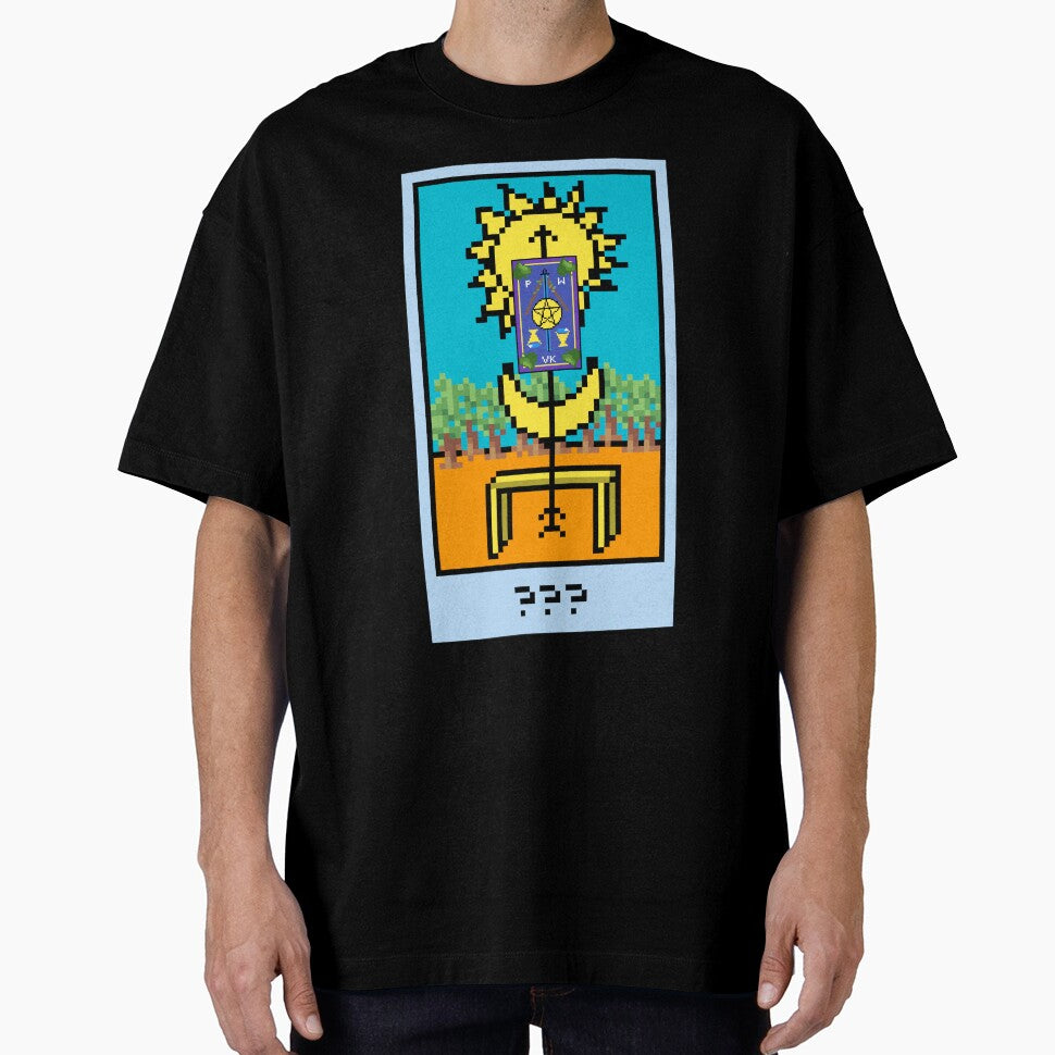Wait, is this pixel art tarot? Yellow - Bonus Card (Design for T-shirt, stickers and other accessories) by Pixel Waite