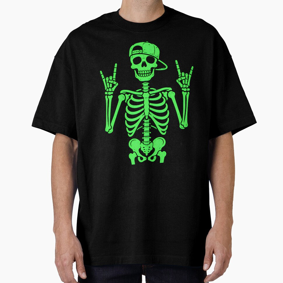 Neon Green Skeleton Snapback Halloween Streetwear by Artbyrome