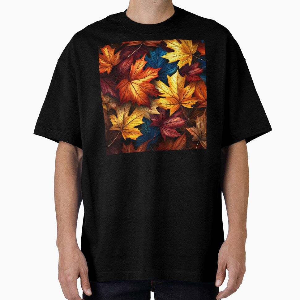 Autumn Fall Red And Yellow Leaves Design Art by DEC02