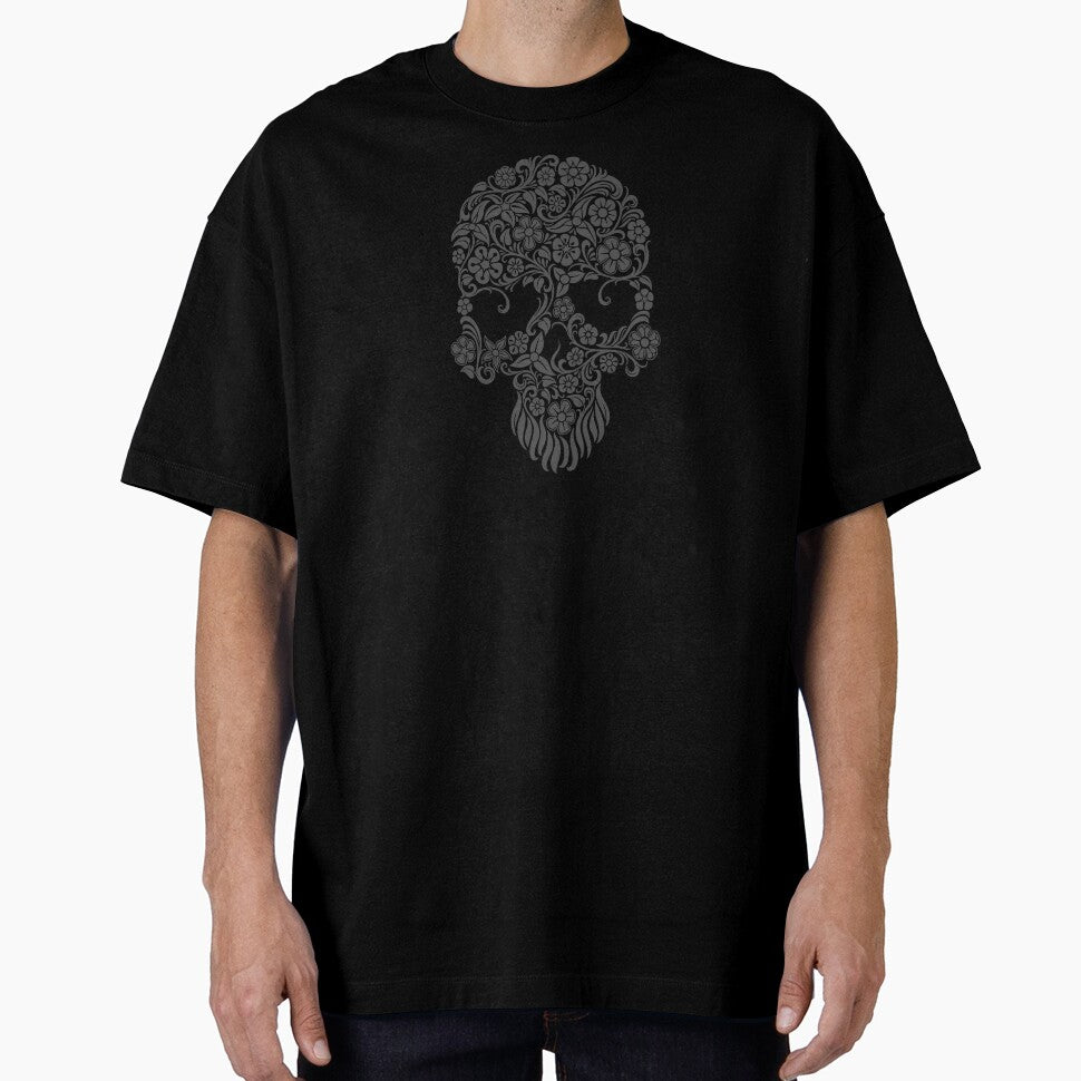 Dark Flowers and Vines Sugar Skull Design by JeffBartels
